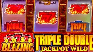 Triple Double Jackpot Wild Blazing 7s 3 Reel Casino Slot