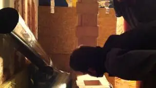 First lighting of a rocket mass heater in a container house