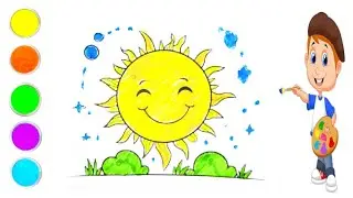 How to easy Draw sun | Easy to Draw for Kids in colour Paint | Easy to Draw for Butterfly #sundraw