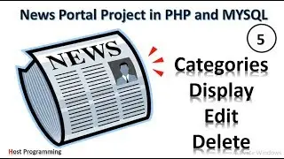 Php and Mysql Project On Online News Portal - Display ,Edit And Delete Categories