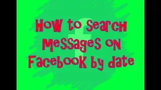 How to search messages on Facebook by date