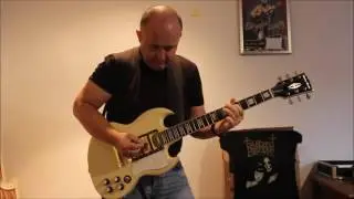 Harley Benton DC 600 VI with a blues overdrive pedal