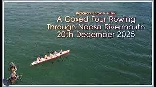 Drone Shots, Coxed Four Rowing, Noosa Heads, Sunshine Coast, Australia