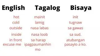 English Tagalog Bisaya Useful Everyday Words | Learn Filipino & Cebuano Basics Fast
