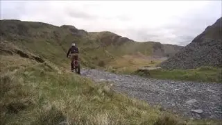 Fat biking at Cwmorthin quarry in Blaenau ffestiniog