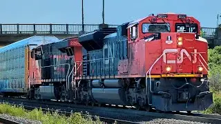 [4K] Canadian National Train 271 at the VIA Station in Brockville