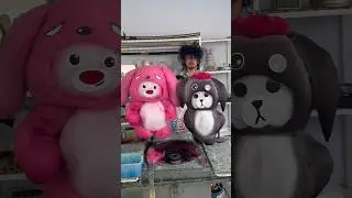 Making bear doll cotton candy