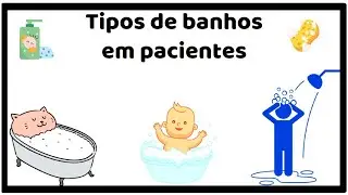 Tipos de banho em pacientes hospitalares: Banho de Aspersão ,Imersão, Ablução e Leito Resumo Animado