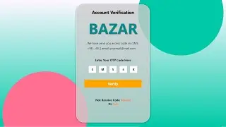 OTP verification  box glassmorphism using html and CSS