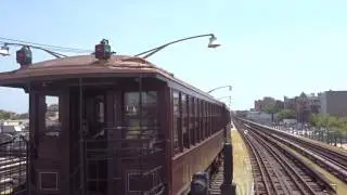 NYC Subway Vintage: BRT Elevated Gate Cars (BUs) Entering & Leaving Ocean Parkway