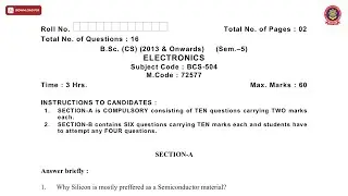 BSC 5TH SEM CS ELECTRONICS JAN 2021 | PTU
