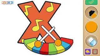 X for Xylophone | Alphabet Drawing & Colouring for Kids | Learn ABC @RmbKids 