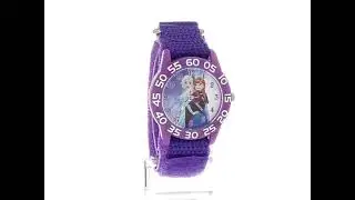 DISNEY Girls Frozen Analog Quartz Watch with Nylon Strap, Purple |Ext Trending