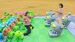 PLANTS VS ZOMBIES :NEW CHESS PVZ BIG MEDIUM AND SMALL TOYS BATTLE（Zombie TrioⅡ）.