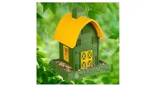 North States Village Collection Green Barn Birdfeeder: Easy Fill and Clean. Squirrel Proof Hanging