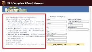 UPS Complete View Returns Overview