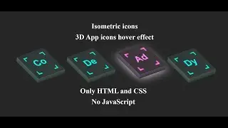 CSS - 3D App Icons Hover Effects | Isometric Icons | 3D Social media icons hover effect