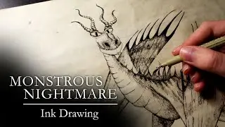 Monstrous Nightmare Drawing Process | Micron Ink Pen Illustration | How to Train Your Dragon Fanart