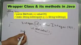 Wrapper class and its methods in Java | parseInt(), valueOf(), toString()