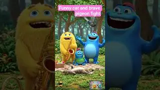 Dudo's in the jungle , magical Saxophone ! 🎷😂 #Shorts #funnymonsters #cat #cartoon #funnyanimation