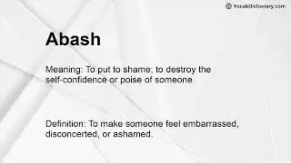 Abash Meaning