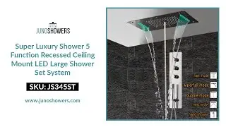 2020 Super Luxury Shower 5 Function Recessed Ceiling Mount LED Large Shower Set System
