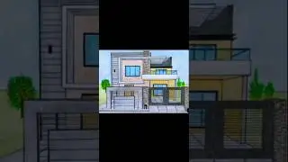 Modern house drawing with colours like  subscribe #housedrawing #house #drawing #shorts #viral#spain
