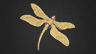 Fancy Vivid Yellow Diamond Dragonfly Brooch   30 7565