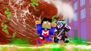 SOBREVIVIMOS A UN TSUNAMI DE CACA EN MINECRAFT TROLL 😱💩