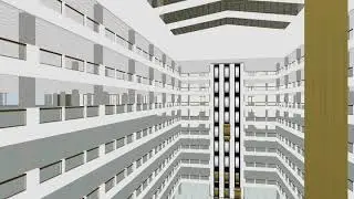 Skyscrapersim: Tour Of Elevators/Lifts @ Eternity Plaza V2 Part 1: Atrium & Parking Elevators