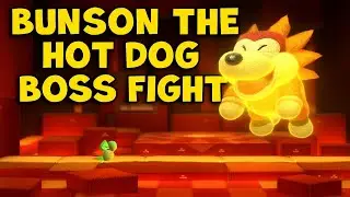 Bunson the Hot Dog - Boss Fight | Yoshi's Woolly World | Walkthrough, Gameplay, No Commentary, Wii U