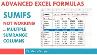 SUMIFS not working on multiple sum column range full video #excel #exceltips #sumifs #exceltutorial
