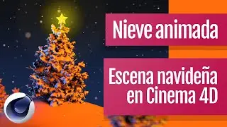 Escena con nieve animada en Cinema 4D