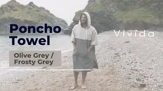 Poncho Towel Original (Frosty Grey Olive Grey) | Vivida Lifestyle