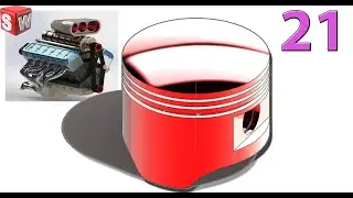V12 Car Engine - 21. Piston Head (Project 04) Design by Solidworks