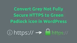 Turn Grey not Fully Secure HTTPS to Green with padlock in WordPress. Solving SSL Mixed content issue
