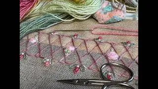 Crazy Quilt Stitch Book | Crossed Buttonhole Seam, Oyster Stitches & Spider Web Roses