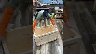Farmhouse toy box , full frame over barn siding