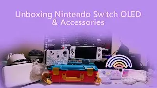Unboxing Nintendo Switch OLED & Accessories. Dobe Storage Case, Eva Storage bag, Cupcake thumb grip