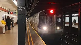R160A, R160B & R179 (E) & (M) Train Action @ Court Square 23rd Street 