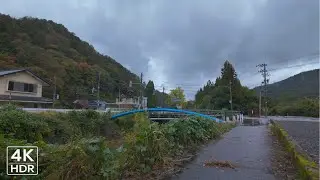 4k Japan Immersive Walk | autumn rain and scenic countryside stroll in Japan