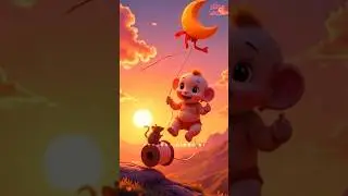 Moon-Kite🪁 Sunset Skies #ganesh #bappa #viralvideo #trending #cute #ganpati #fun #moon #kite #sunset