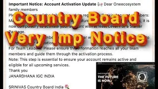 OES Country Board Very Important Notice Account Upgrade