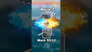 3x Mark 55/12 Vs 3x Mark 7 Cannon, test bb cannon with mark 55 #shorts #modernwarship