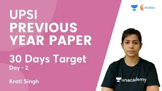 UPSI Previous Year Paper | 30 Days Target | Day-2 | wifistudy Studios | Krati Singh