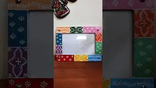 DIY|Colorful frame#creatvdiy #craftyhome #homedecor #art #viralvideo #photoframe