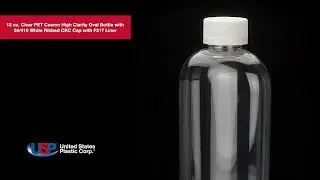 12 oz. Clear PET Cosmo High Clarity Oval Bottle- Ribbed CRC | U.S. Plastic Corporation&reg;