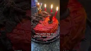We made the Star Wars mustafar duel cake🌋🎂 #starwars #anakinskywalker #anakin #obiwankenobi #viral