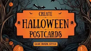 I'm creating 4 Halloween Postcards, using Bridget Whitney's Collage Books