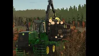 Driving with John deere 1910G in the forest